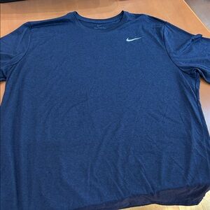 Nike Men's Short Sleeve Tee Navy Blue with Light Gray Swoosh